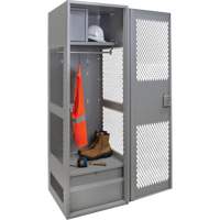 Gear Locker with Door, Steel, 24" W x 18" D x 72" H, Grey FN467 | Par Equipment