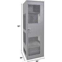 Gear Locker with Door, Steel, 24" W x 24" D x 72" H, Grey Par Equipment