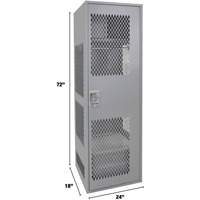Casier pour &eacute;quipement avec porte, Acier, 24" la x 18" p x 72" h, Gris Par Equipment