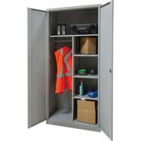 Armoire de rangement combin&eacute;e, 36" la x 18" p x 72" h, Gris Par Equipment