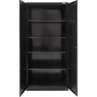 Hi-Boy Storage Cabinet, Steel, 4 Shelves, 72" H x 36" W x 18" D, Black Par Equipment