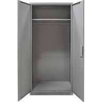 Wardrobe Storage Cabinet, Steel, 36" W x 18" D x 72" H, Grey Par Equipment