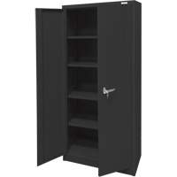 Armoire d'entreposage, Acier, 4 Tablettes, 66" h x 30" la x 15" P, Noir Par Equipment