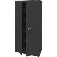 Armoire d'entreposage, Acier, 4 Tablettes, 66" h x 30" la x 15" P, Noir Par Equipment