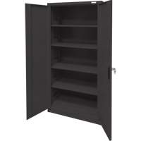 Armoire d'entreposage, Acier, 4 Tablettes, 78" h x 36" la x 24" P, Noir Par Equipment
