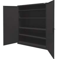 Armoire d'entreposage, Acier, 4 Tablettes, 78" h x 48" la x 24" P, Noir Par Equipment