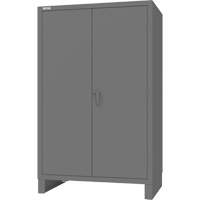 Cabinet with Recessed Pegboard Doors, Steel, 4 Shelves, 78" H x 48" W x 30" D, Grey Par Equipment