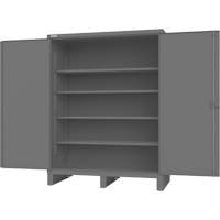 Cabinet with Recessed Doors, Steel, 4 Shelves, 78" H x 60" W x 30" D, Grey Par Equipment