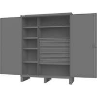 Wardrobe Cabinet with Standard Recessed Doors, Steel, 60" W x 24" D x 78" H, Grey Par Equipment