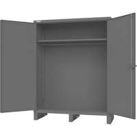 Cabinet with Hanging Bar & Standard Recessed Doors, Steel, 78" H x 60" W x 24" D, Grey Par Equipment