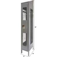 Vented Lockers, 12" x 18" x 88", Steel, Grey, Knocked Down, Perforated Par Equipment