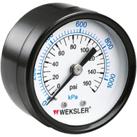 Dry Pressure Gauge, 1-1/2" , 0 - 160 psi, Back Mount, Analogue Par Equipment