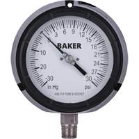 Pressure Gauge, 4-1/2" , 30"-0-30 psi, Bottom Mount, Liquid Filled Analogue Par Equipment