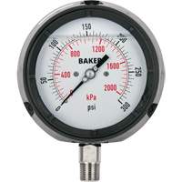 Pressure Gauge, 4-1/2" , 0 - 15 psi/0 - 100 kPa, Bottom Mount, Liquid Filled Analogue Par Equipment