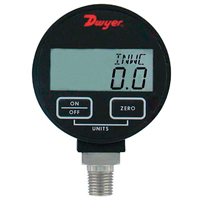 Pressure Gauge, 2-31/50" , 200 psi, Bottom Mount, Digital Par Equipment