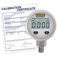 B5000 Series Pressure Gauge with ISO Certificate, 2-1/2" , 0 - 103.4 kPa/0 - 15 psi/0 - 416 in. w.c., Bottom Mount, Digital Par Equipment