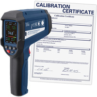 Thermomètre infrarouge professionnel avec thermocouple de type K intégré et certificat d'étalonnage, -58 - 3362°F (-50 - 1850°C), 55:1, Émissivité Ajustable ID030 | Par Equipment