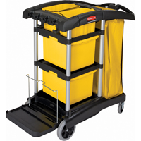 Microfibre Janitor Carts, 48-1/4" x 22" x 44", Plastic, Black JB487 | Par Equipment