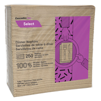 Pro Select 1/8 Fold Dinner Napkins, 1 Ply, 15.5" x 16" Par Equipment