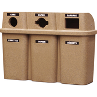 Contenants de recyclage Bullseye<sup>MC</sup>, Bord de rue, Plastique, 3 x 114L/90 gal. US JC550 | Par Equipment
