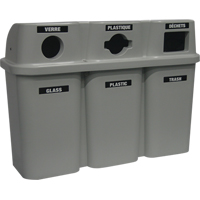 Contenants de recyclage Bullseye<sup>MC</sup>, Bord de rue, Plastique, 3 x 114L/90 gal. US JC993 | Par Equipment