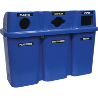 Contenants de recyclage Bullseye<sup>MC</sup>, Bord de rue, Plastique, 3 x 114L/90 gal. US JC994 | Par Equipment