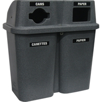 Contenants de recyclage Bullseye<sup>MC</sup>, Bord de rue, Plastique, 2 x 114L/60 gal. US JC995 | Par Equipment