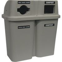 Contenants de recyclage Bullseye<sup>MC</sup>, Bord de rue, Plastique, 2 x 114L/60 gal. US JC996 | Par Equipment