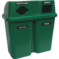 Contenants de recyclage Bullseye<sup>MC</sup>, Bord de rue, Plastique, 2 x 114L/60 gal. US JC999 | Par Equipment