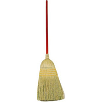 Natural Corn Broom, 3-String, Wood Handle Par Equipment