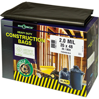Contractor Liners, Strong, 30" W x 48" L, 2 mils, Black, 121.13 L (32 Gal.) Capacity Par Equipment