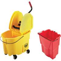 WaveBrake&reg; Mop Bucket & Wringer Combo Pack, Down Press, 8.75 US Gal.(35 Quart), Yellow Par Equipment