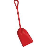 One-Piece Food Processing Shovel, 14" x 17" Blade, 42-1/2" Length, Plastic, Red Par Equipment