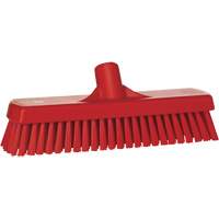 Deck & Wall Scrub Brush, Stiff Bristles, 12", Polyester, Red Par Equipment