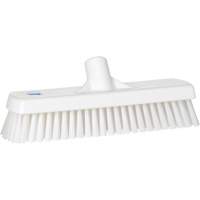 Deck & Wall Scrub Brush, Stiff Bristles, 12", Polyester, White Par Equipment