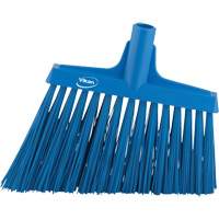 Angle Broom Head, X-Coarse Bristles, 12", Polyester, Blue Par Equipment