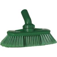 Brosse de lavage aliment&eacute;e en eau et &agrave; angle r&eacute;glable, Soies Doux, Longueur de 9-1/4", Vert Par Equipment