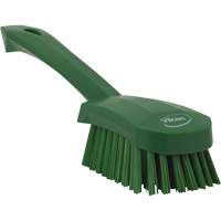 Brosse &agrave; r&eacute;curer avec manche court, Soies Ferme, Longueur de 10", Vert Par Equipment