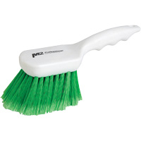 Short Handle Detail Brush, 9" L, Synthetic Bristles, Green Par Equipment