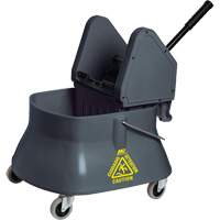Champ Mop Bucket & Wringer, Down Press, 6.5 US Gal. (26 Quart)/7.5 US Gal. (30 Quarts), Grey Par Equipment