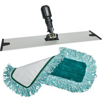 Dust Mop Pad & Frame, Hook and Loop Style, Polyester, 18" L x 5-3/4" W Par Equipment