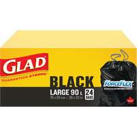 90L Garbage Bags, Regular, 30" W x 33" L, Black Par Equipment