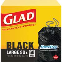 90L Garbage Bags, Regular, 30" W x 33" L, Black, Draw String JP296 | Par Equipment