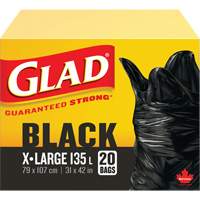 135L Garbage Bags, Regular, 31" W x 42" L, Black, Open Top JP298 | Par Equipment