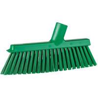 Dustpan Broom with Angled Thread, Medium Bristles, 10", Polyester, Green Par Equipment