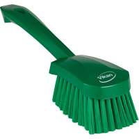 Brosse &agrave; r&eacute;curer avec manche court, Soies Doux, Longueur de 10-1/2", Vert Par Equipment