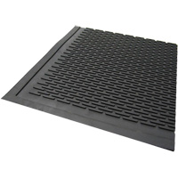 Outdoor Mat, Rubber, Scraper Type, Solid Pattern, 3' x 5', Black Par Equipment