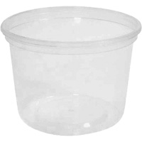 MicroGourmet 16 oz. Clear Deli Container without Lid, Plastic, Round Par Equipment
