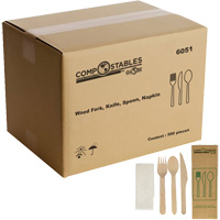 Wood Cutlery Set in Paper Bag Par Equipment