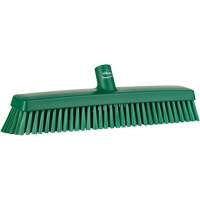Push Broom Head, Fine/Stiff Bristles, 16-1/2", Polyester/Polypropylene, Green Par Equipment